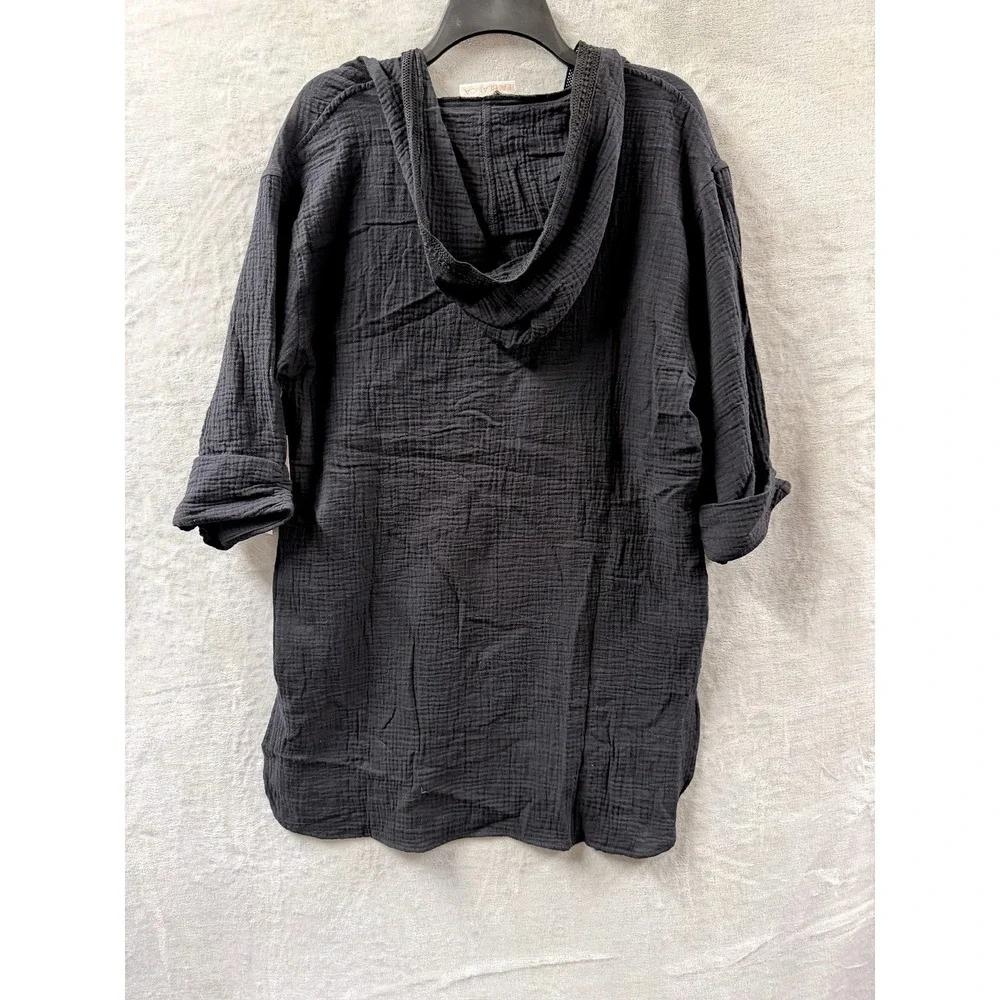 La Blanca Women's Between The Lines Pullover Square Hoodie Cover Up Sz S $85 NWT